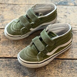 Vans Kids Olive Green Velcro Sneakers